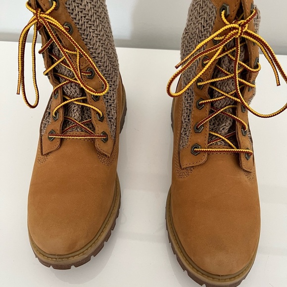 Timberland Authentics Open Weave 6" Wheat Boots Size 7 - Picture 8 of 9